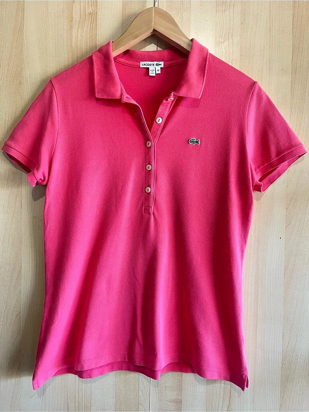 Lacoste Polo shirt Pink Size 44 Cotton